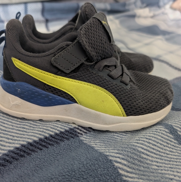 Puma Other - Puma Kids' Dark Gray Sneakers with Blue And Yellow Accent